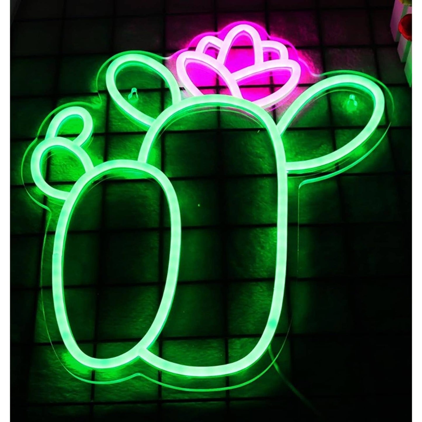 Lovely Bright Flower Cactus LED Night Light Room Wall Decoration