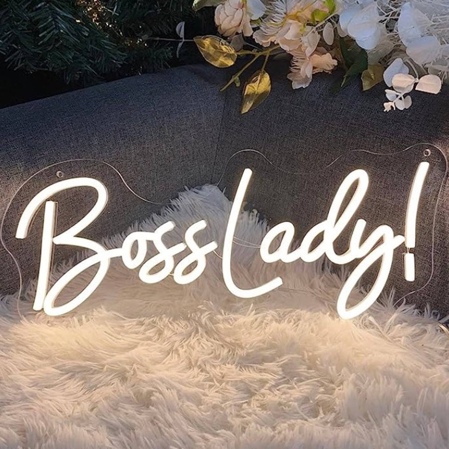 Lovely Bright White Boss Lady! LED Night Light Room Wall Decoration