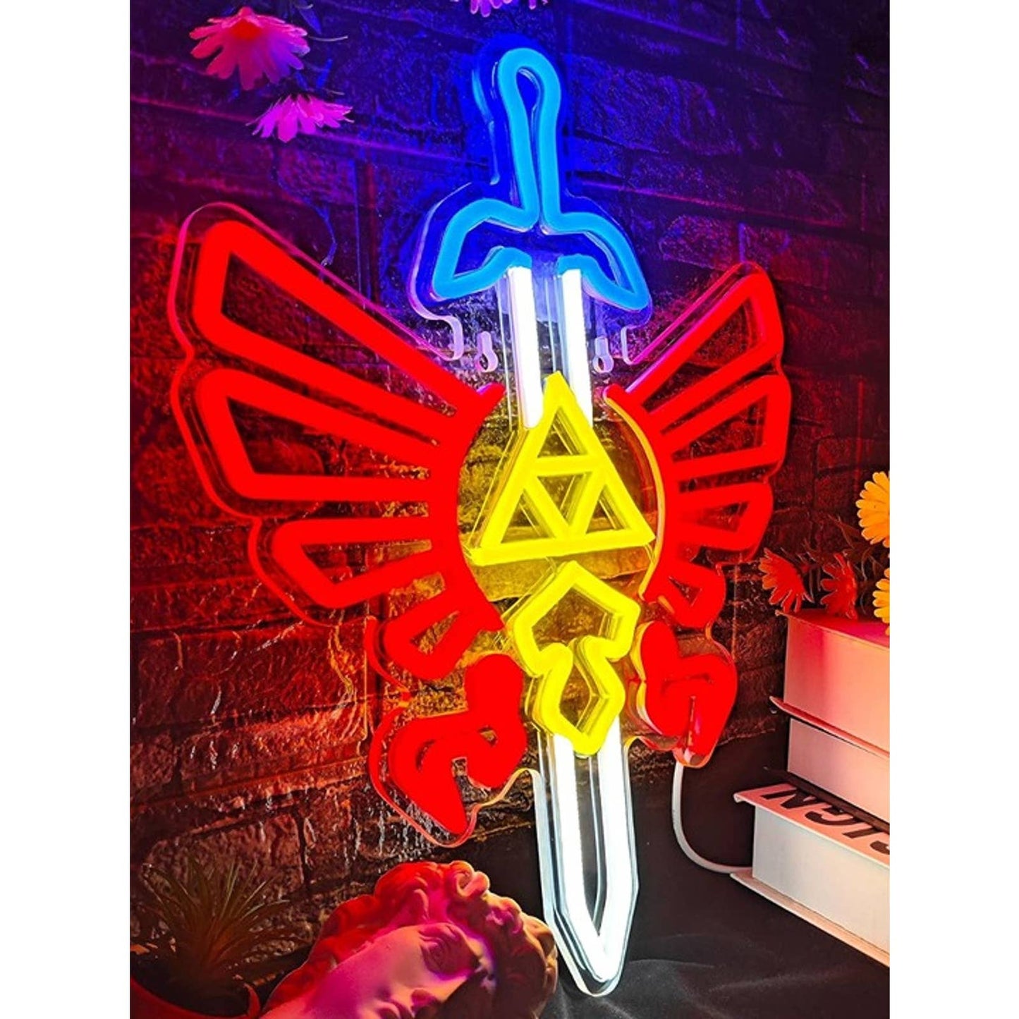 Legend of Zelda Master Sword Tri-Force LED Night Light Room Wall Decor