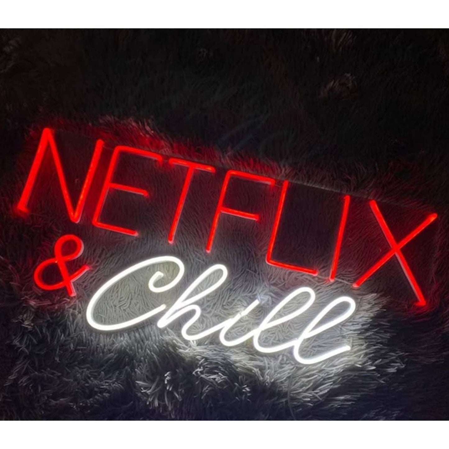 Fun Bright Large Red/ White Netflix & Chill LED Night Light Room Wall Decoration