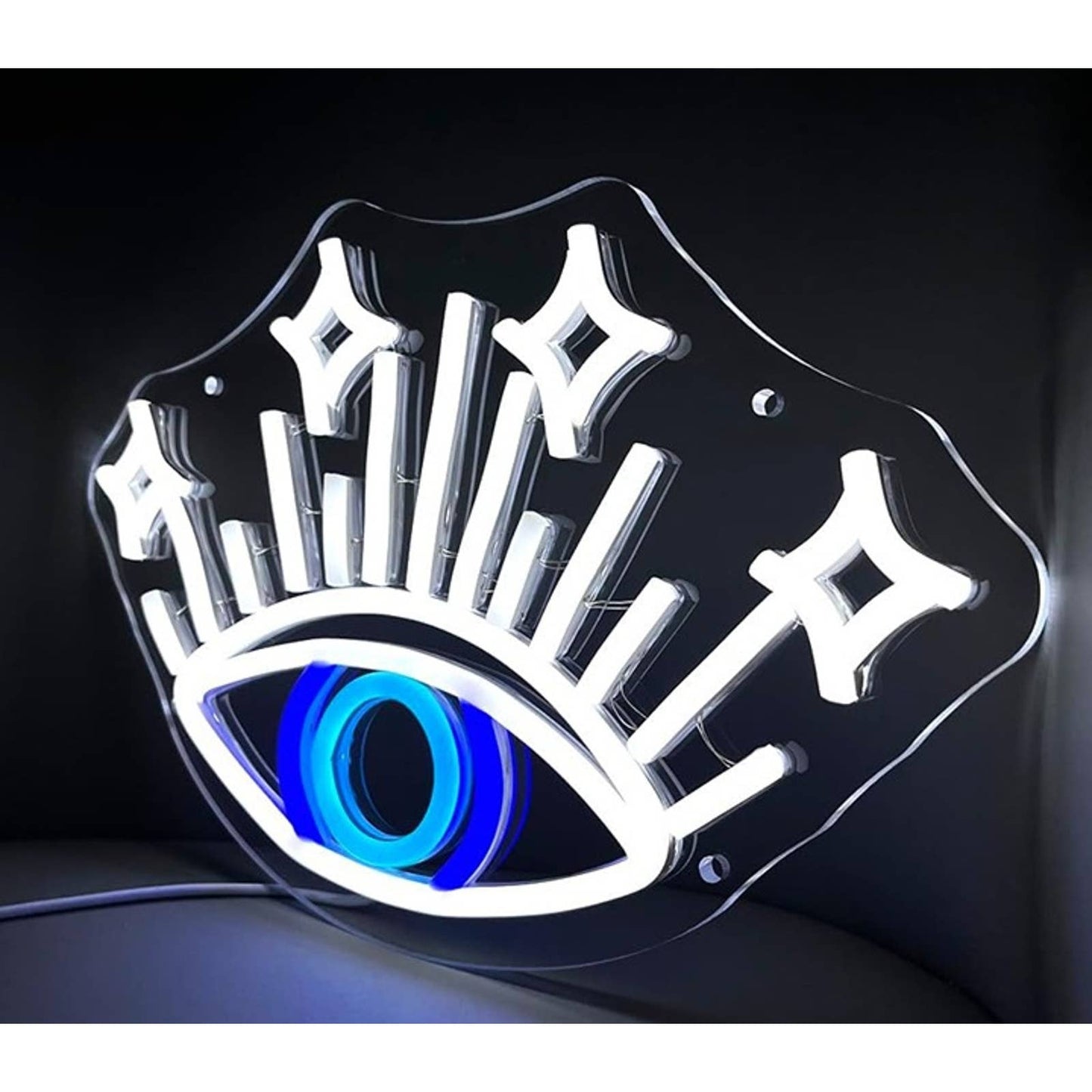 Lovely Bright Sparking Blue Eye LED Night Light Room Wall Decoration