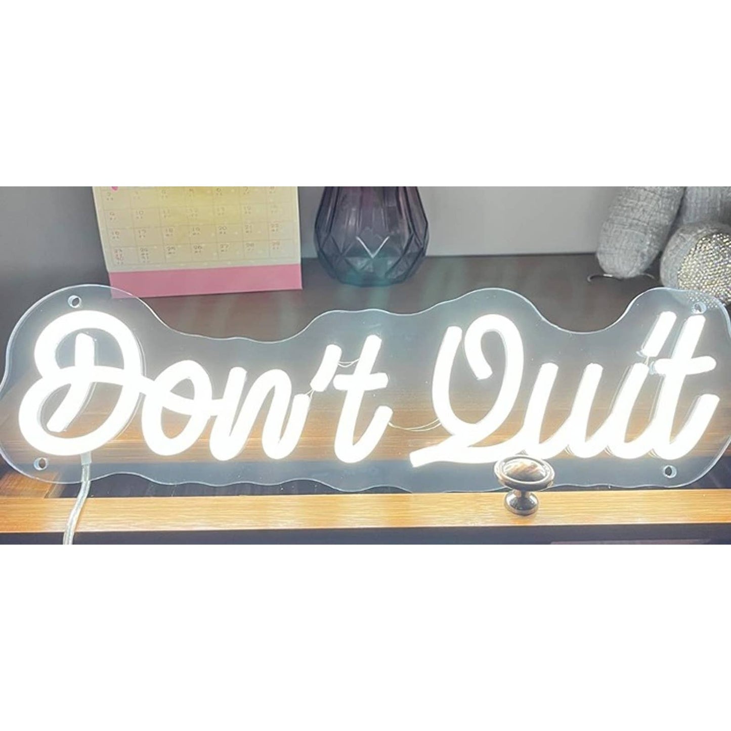 Vivid Bright White “Don’t Quit” LED Light Room Wall Motivation Decoration