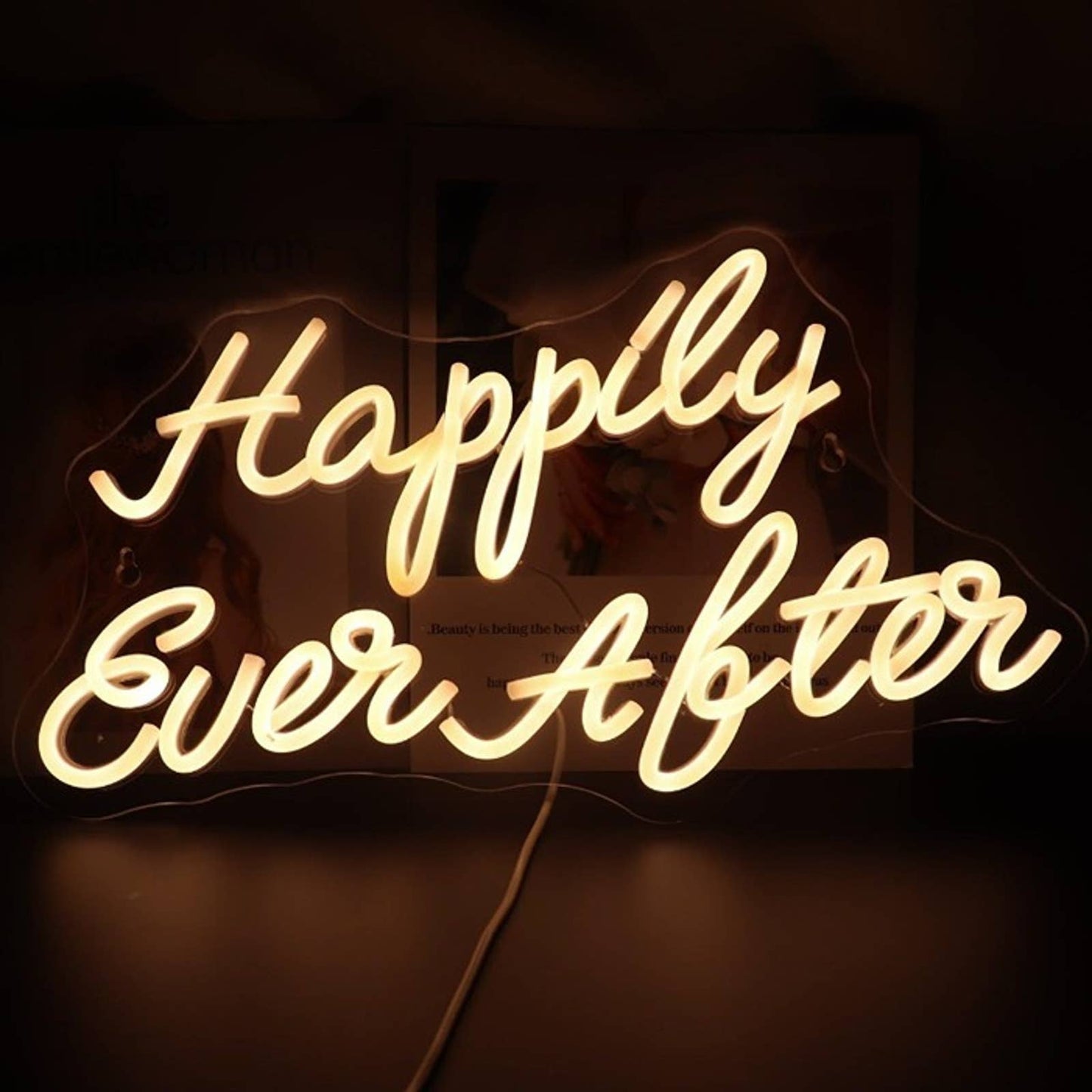 Vivid Warm Bright “Happily Ever After” LED Night Light Wedding Celebration Decor