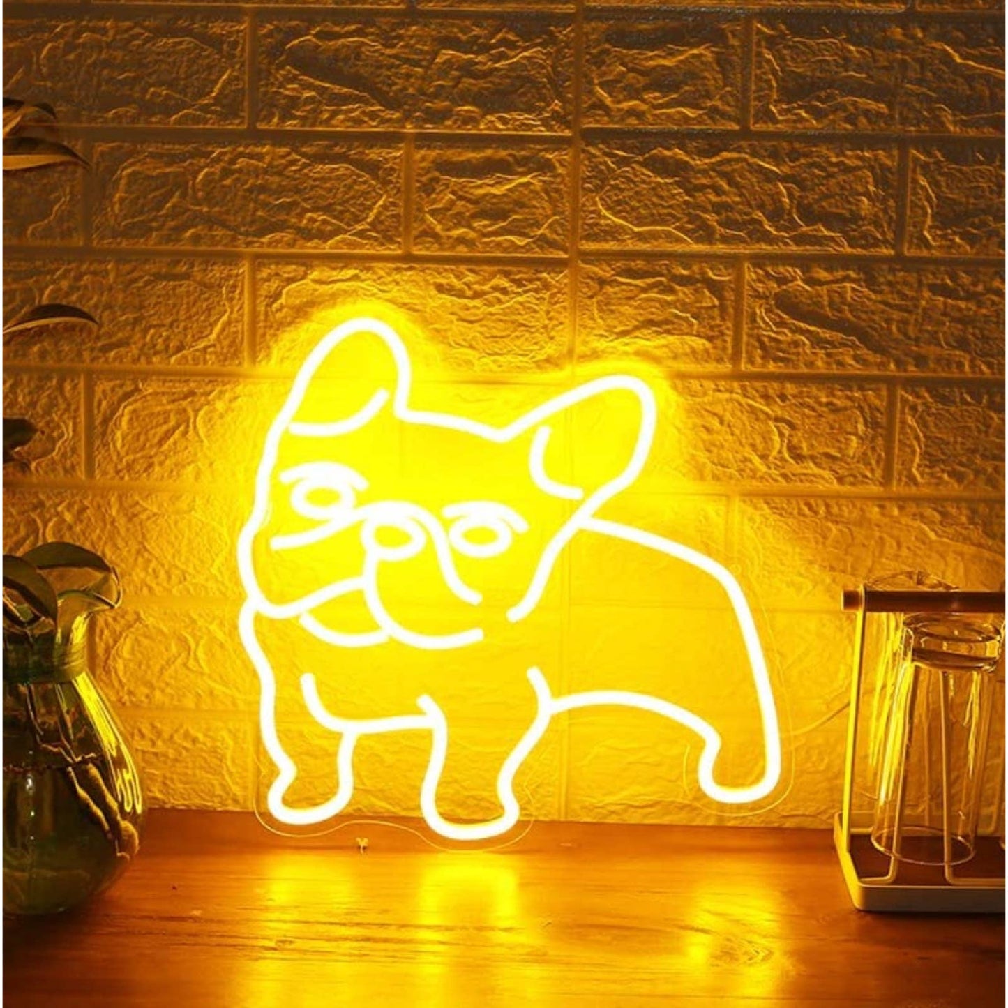 Lovely Bright Warm French Bulldog Frenchie LED Night Light Puppy Dog Room Wall D