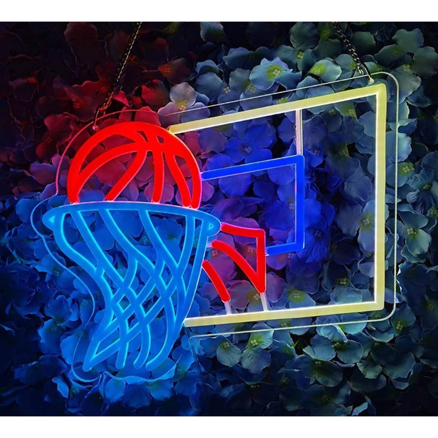 Fun Vivid Bright Basketball & Hoop LED Night Light Room Wall NBA Decor