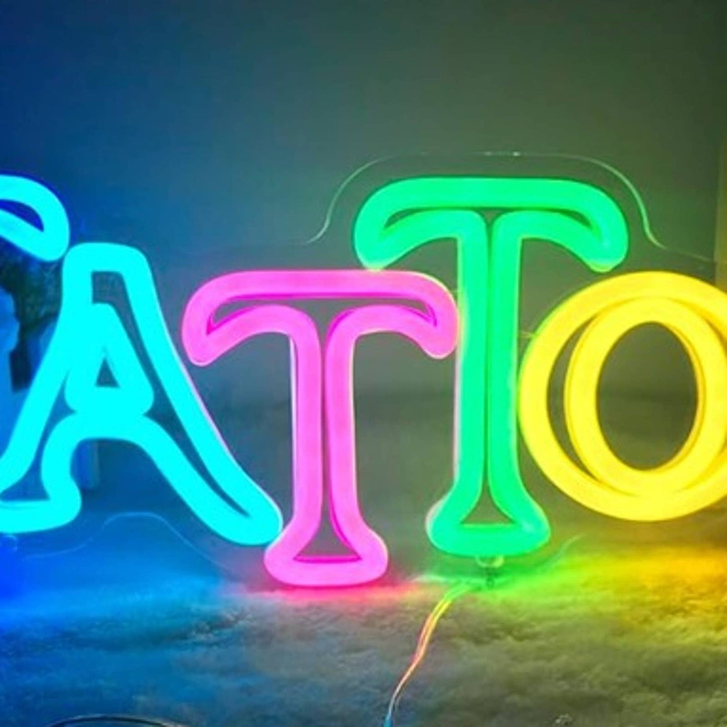 Vivid Bright Rainbow Tattoo LED Night Light Business Room Wall Sign