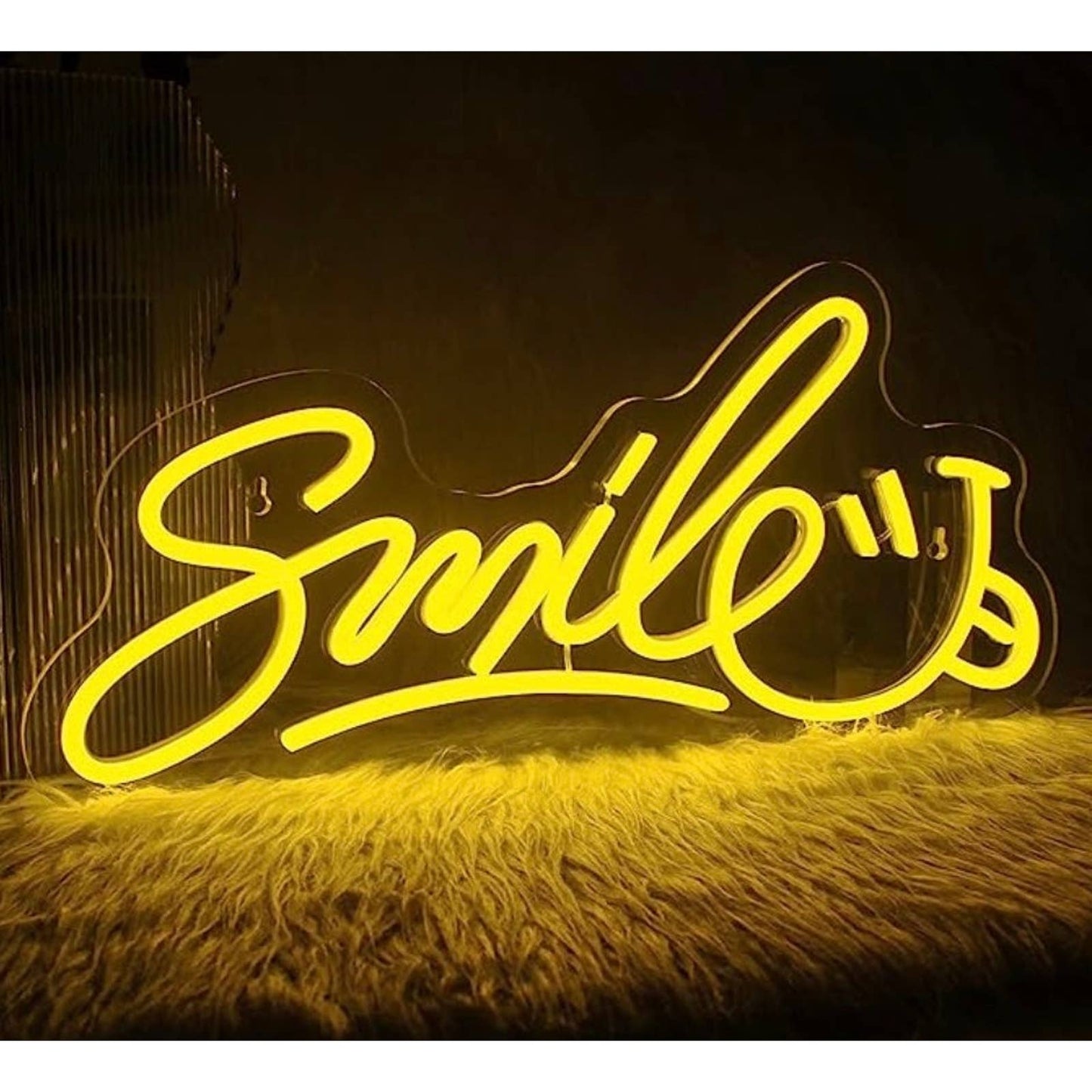 Lovely Bright Vivid Yellow Smile LED Night Light Room Wall Decoration