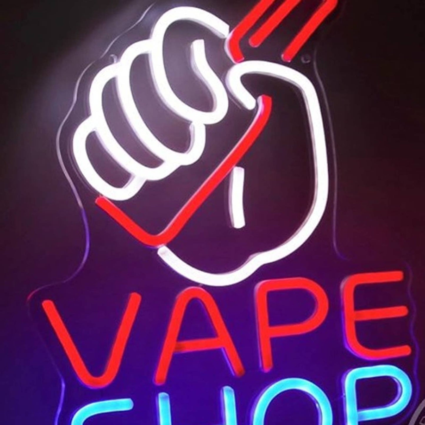 Vivid Bright Red / Blue Vape Shop LED Night Light Room Wall Decor