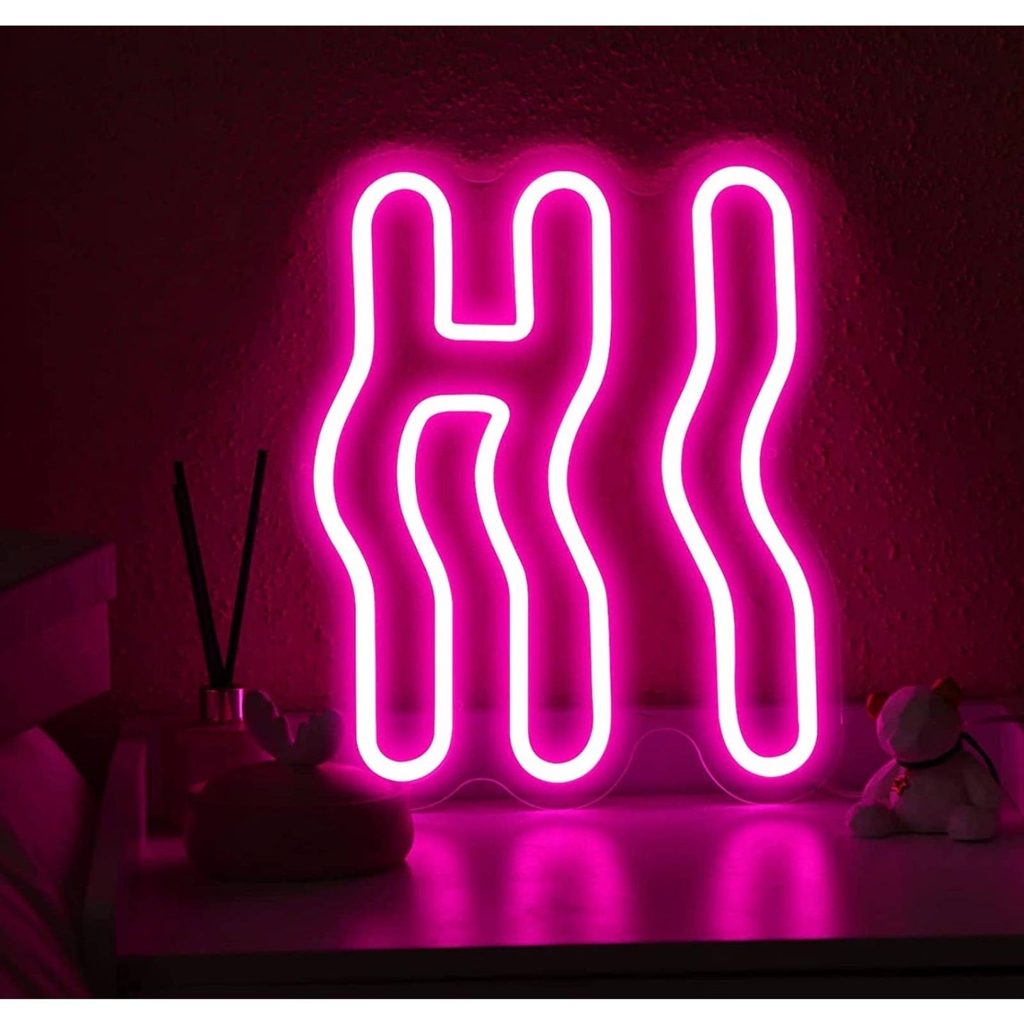 Lovely Bright Vivid Pink HI LED Night Light Room Wall Decoration