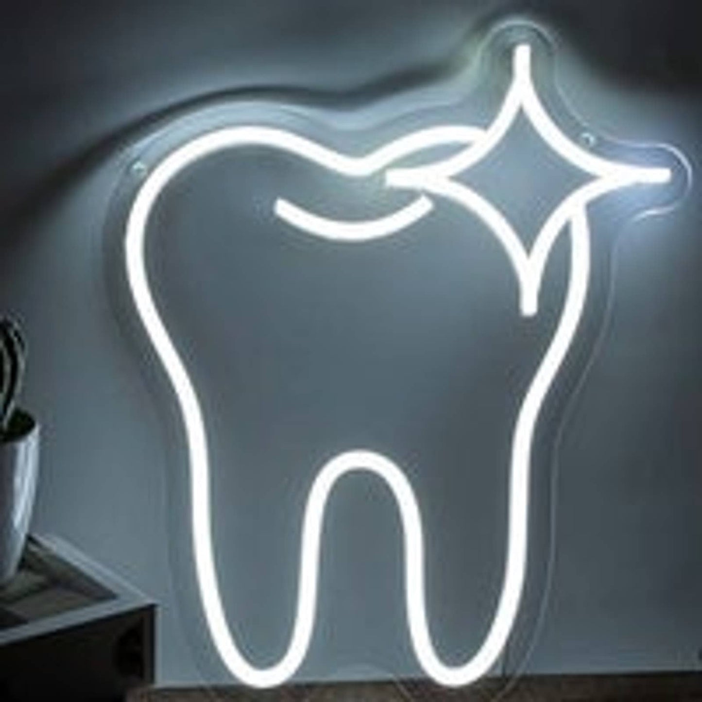 Lovely Bright White Clean Shining Tooth LED Night Light Room Wall Decoration