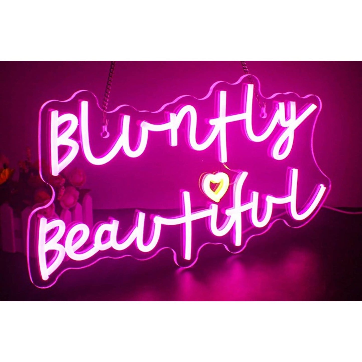 Vivid Bright Pink “Bluntly Beautiful” LED Night Light Room Wall Decoration