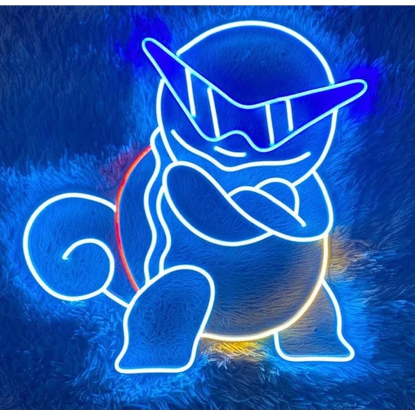 Fun Bright Vivid Bright Blue Cool Squirtle With Sunglasses LED Light Pokemon Dec