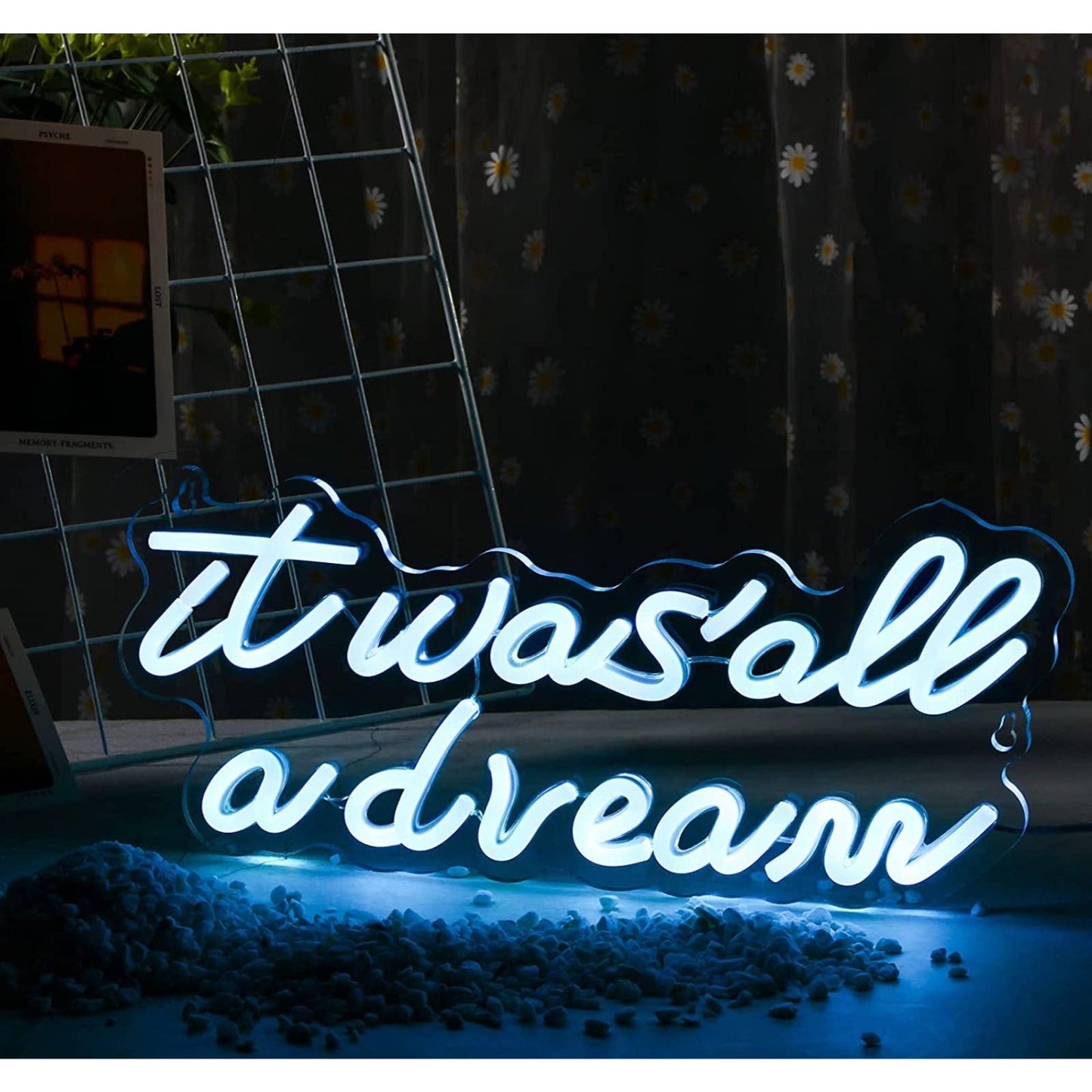 Lovely Bright Ice Blue “It was all a dream” LED Night Light Room Wall Decoration