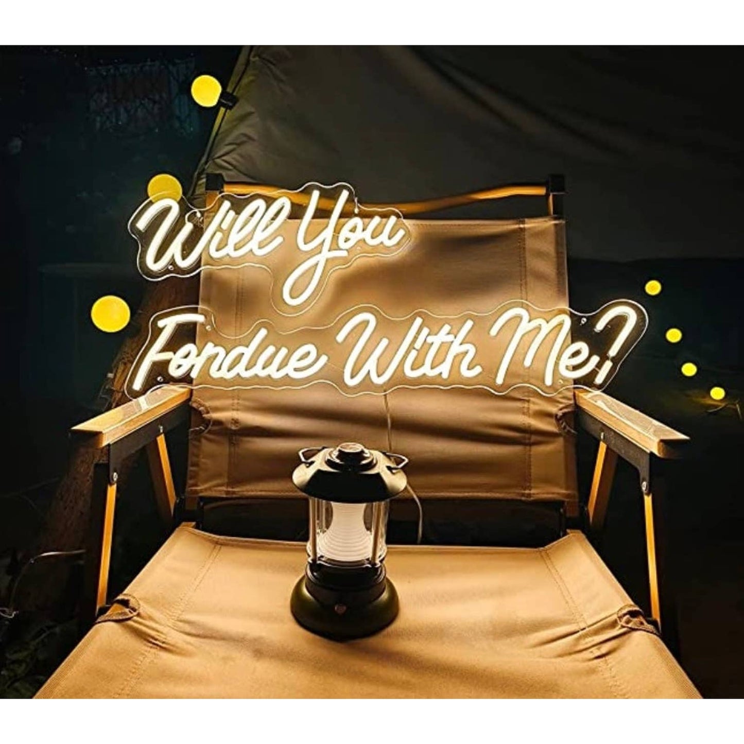 Lovely Warm Bright “Will You Fondue With Me” LED Night Light Room Wall Decoratio