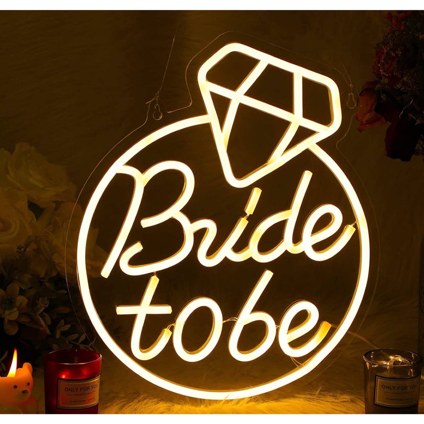 Lovely Bright Bride to Be Wedding Engagement Ring LED Night Light Wall Decoratio