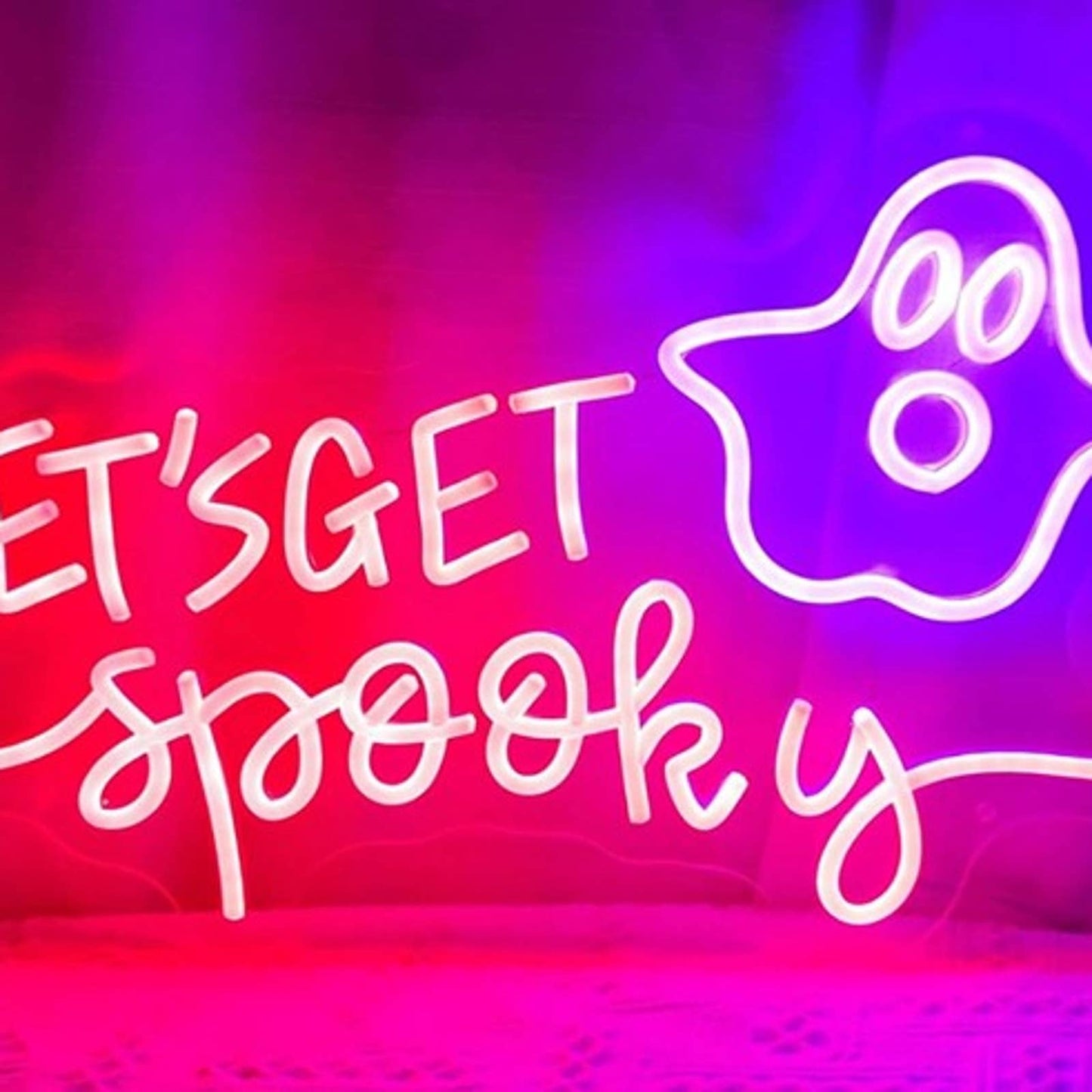 Fun Bright “Let’s Get Spooky” Ghost LED Night Light Room Wall Decor