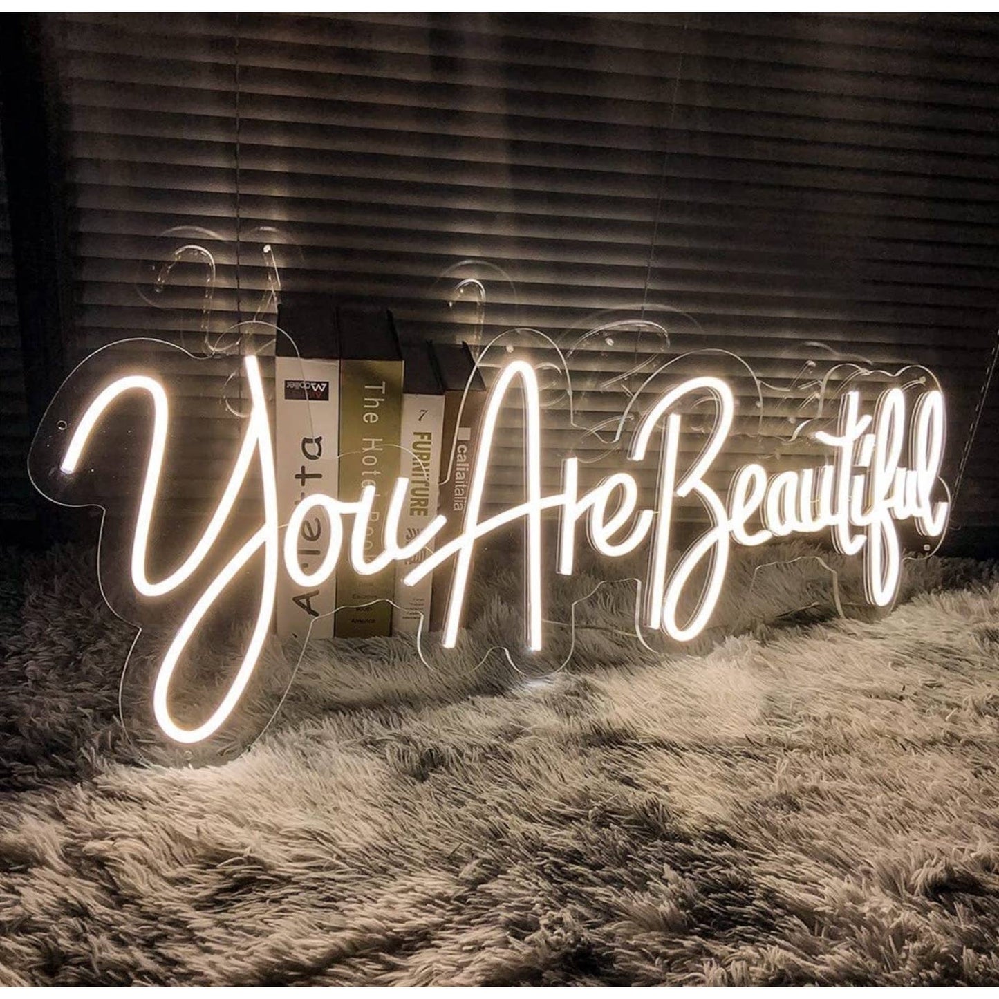 Adorable Bright “You Are Beautiful” LED Night Light Room Wall Decoration