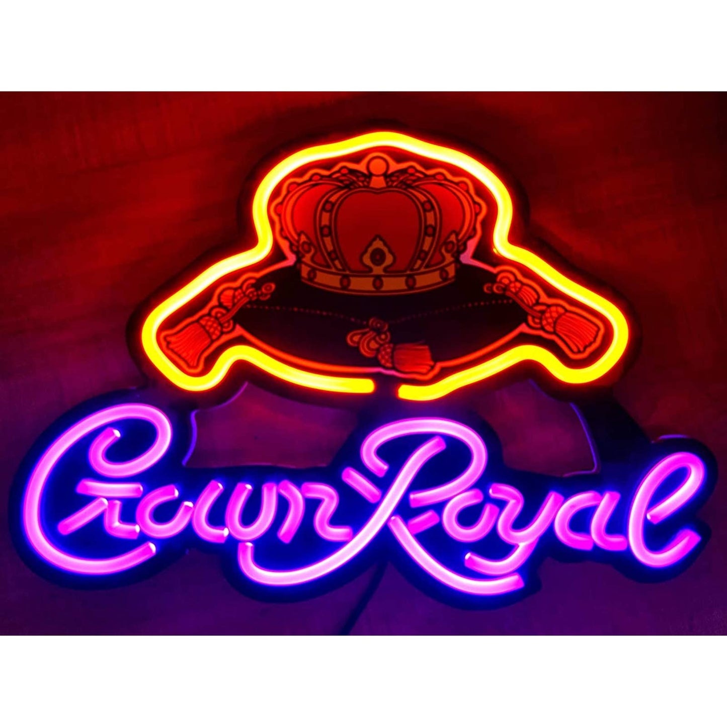 Bright Crown Royal LED Night Light Room Wall Sign Decoration