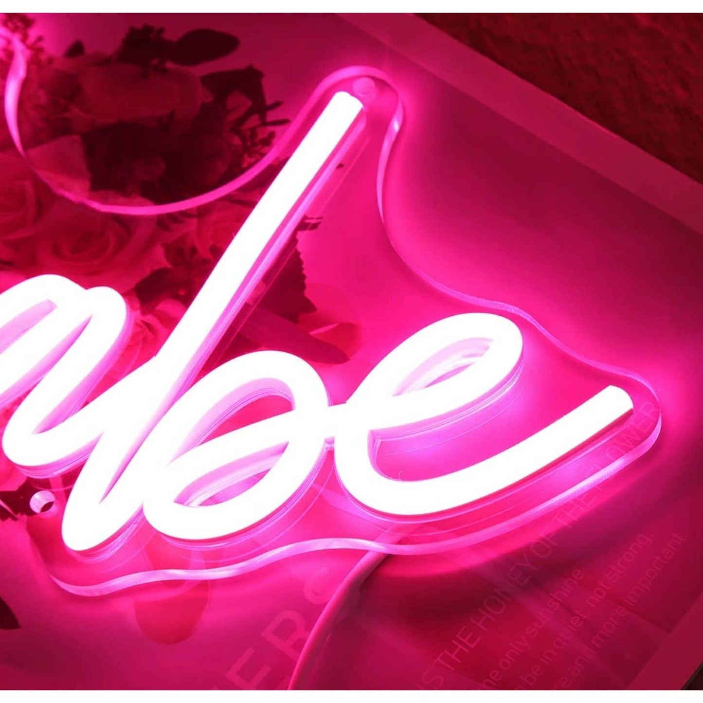 Lovely Bright Pink “Lash Babe” LED Night Light Room Wall Decoration