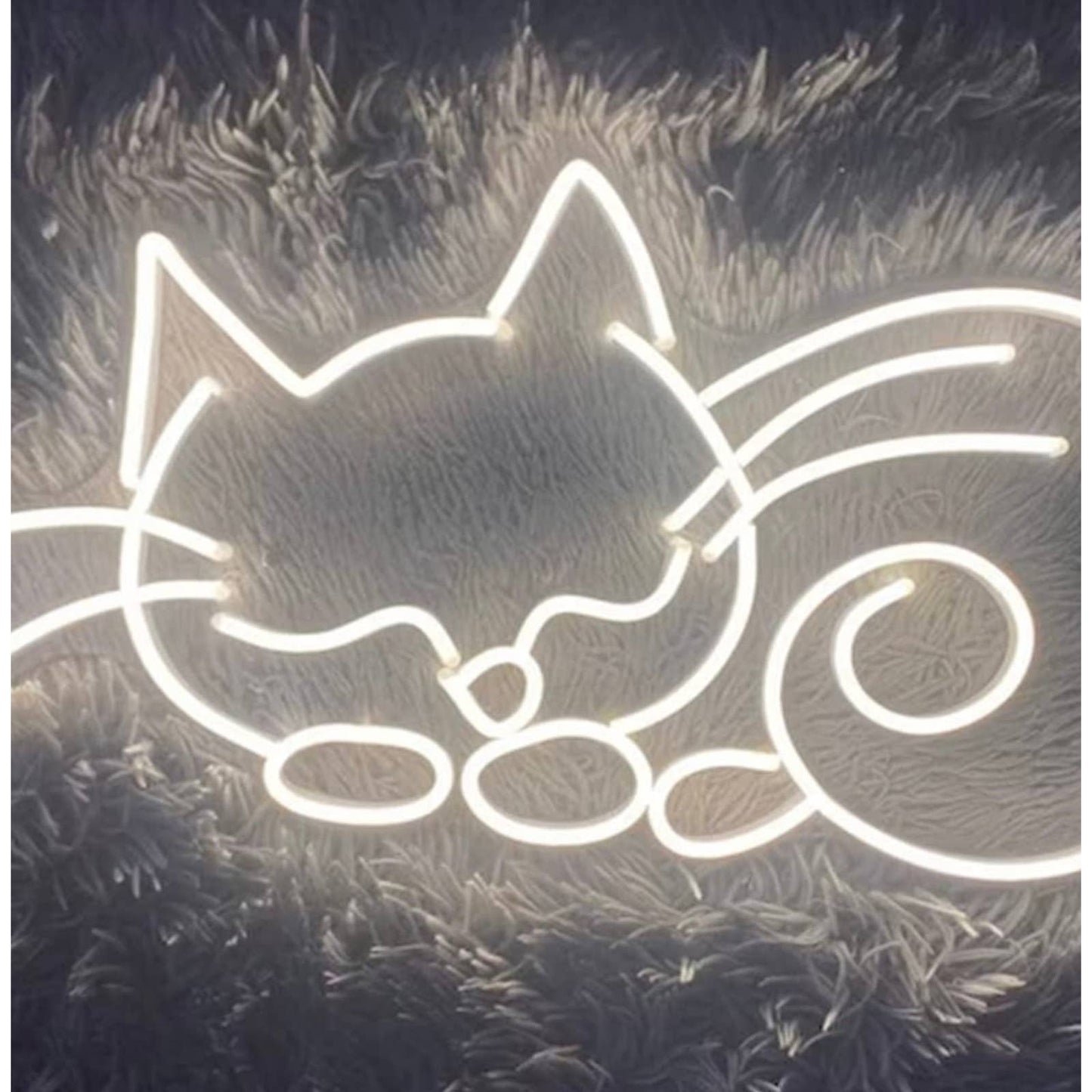 Lovely Bright Cool White Resting Kitty Cat LED Night Light Room Wall Decoration