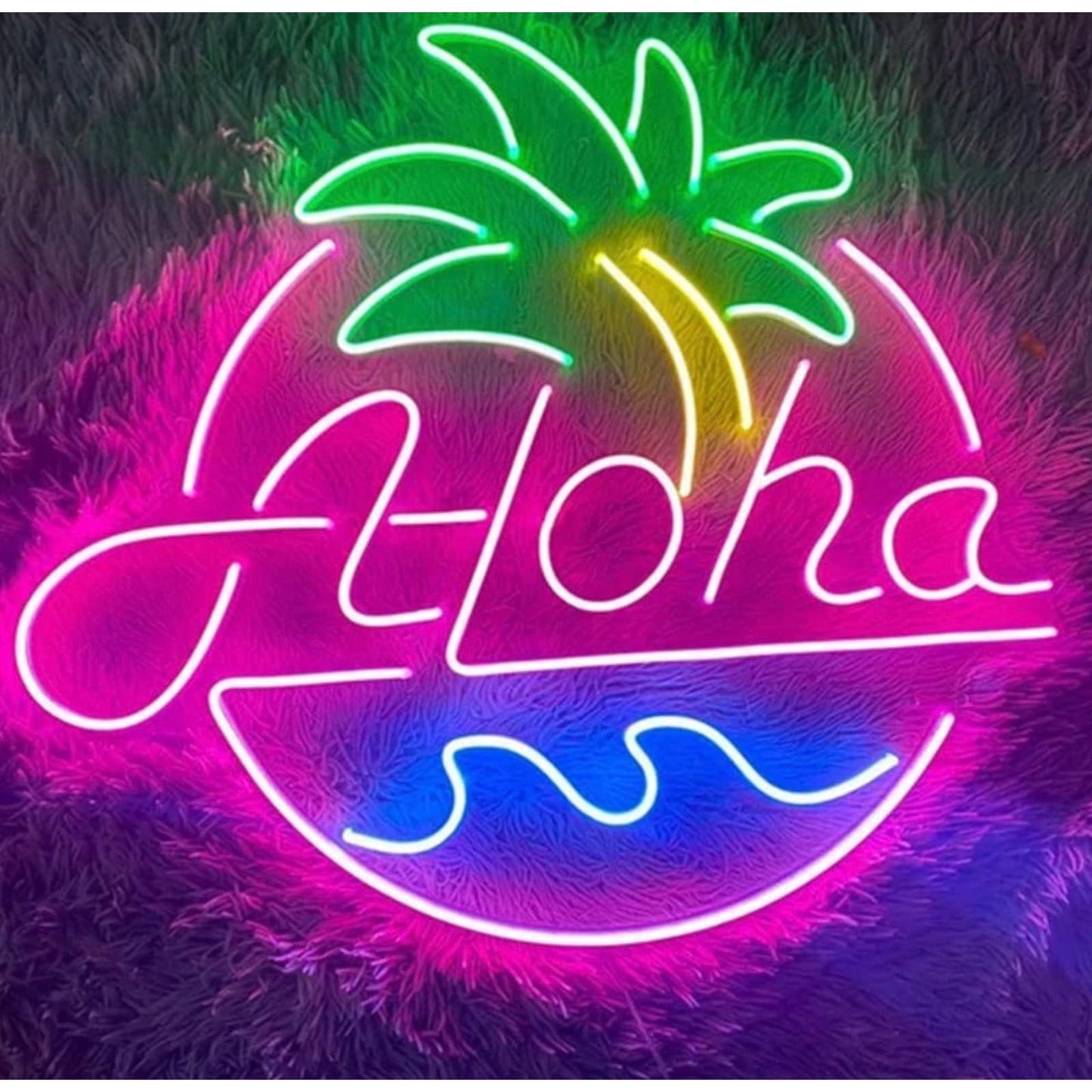 Lovely Bright Colorful Aloha LED Night Light Hawaii Light Room Wall Decoration