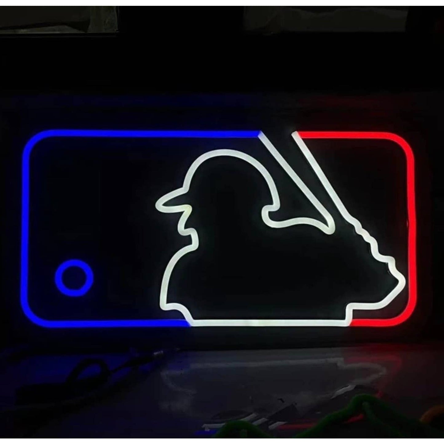 Vivid Red / White / Blue MLB Baseball LED Night Light Room Wall Decoration