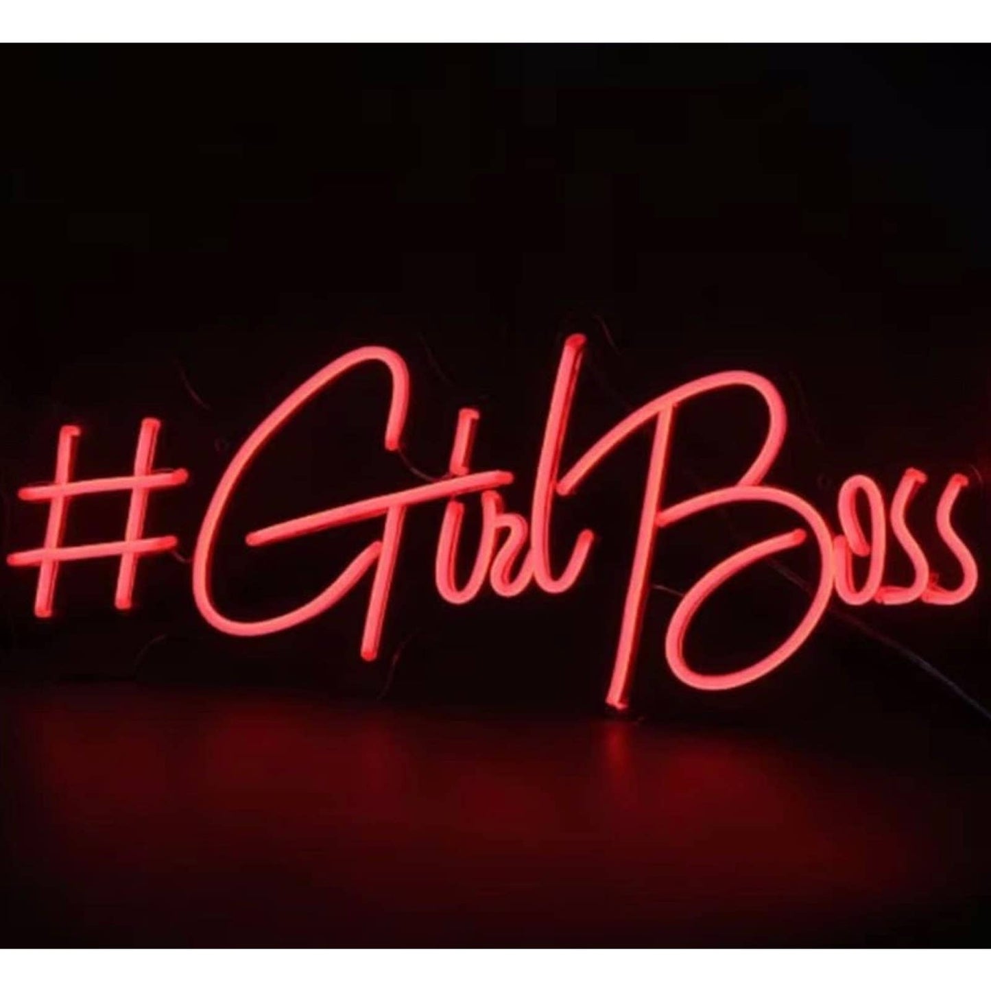Lovely Bright Red #GirlBoss LED Night Light Business Office Room Wall Decoration