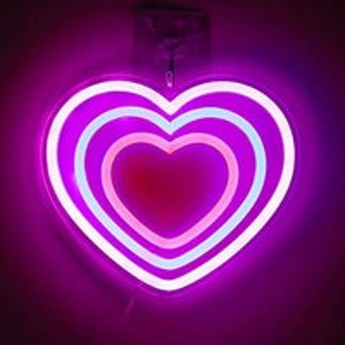 Adorable Bright Mesmerizing Infinity Heart LED Night Light Room Wall Decoration