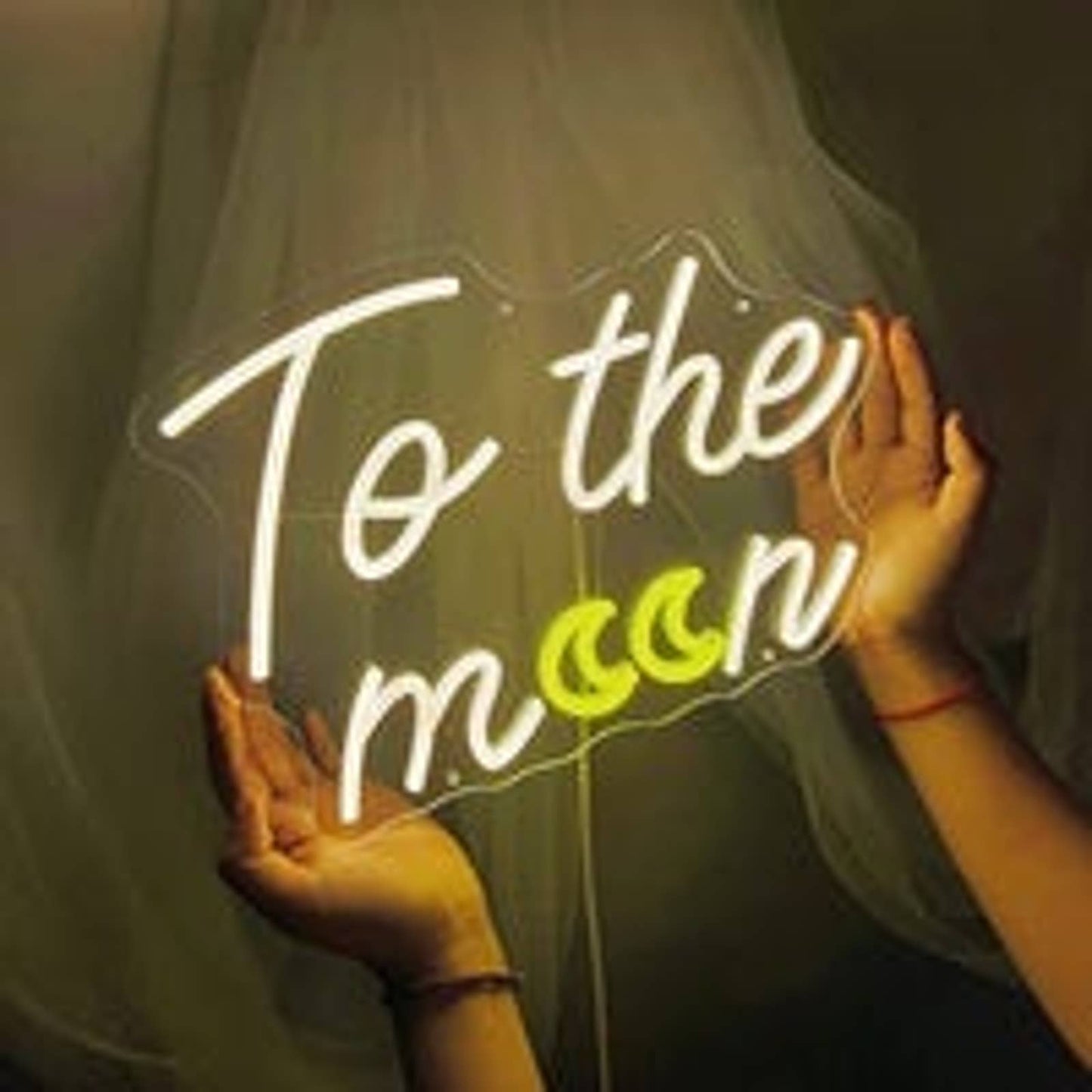 Lovely Warm Bright Yellow/White Double Moon To the Moon LED Night Light Wall Dec