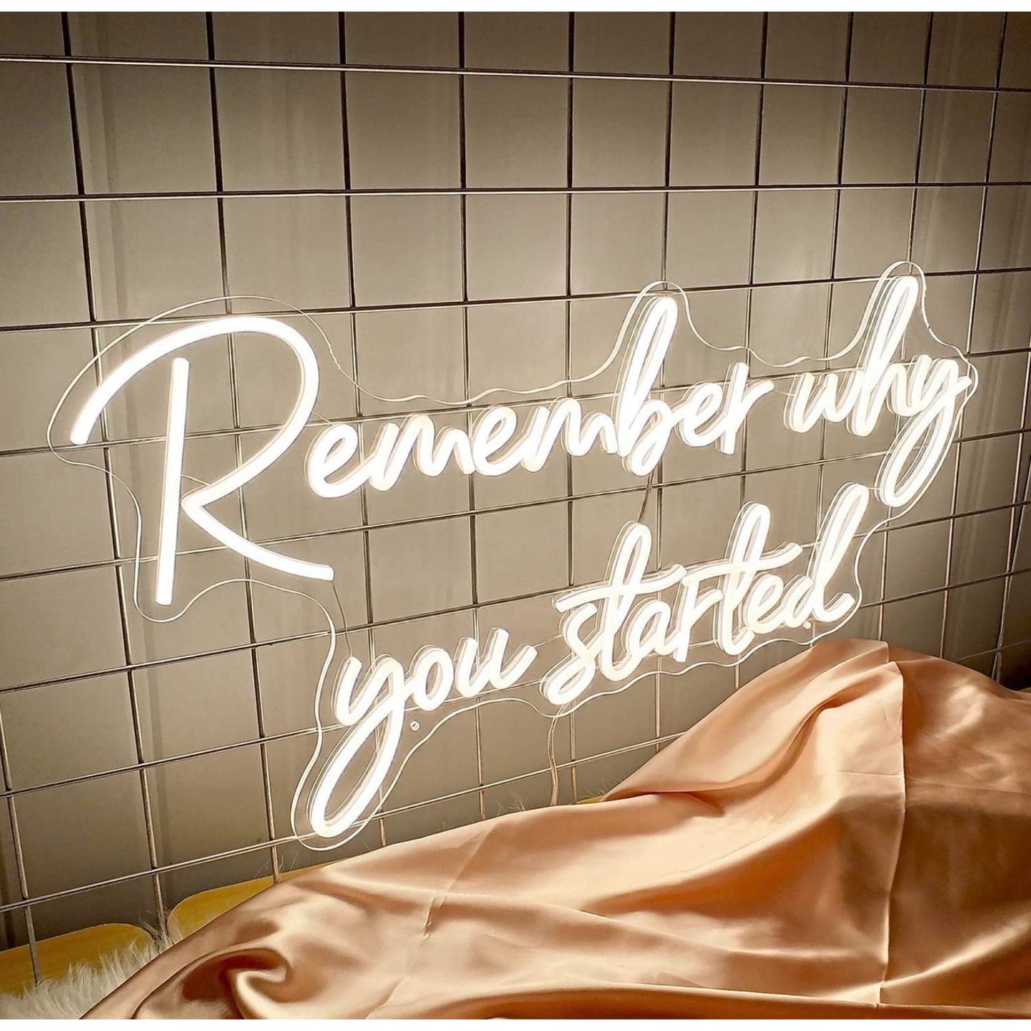 Inspiring Bright “Remember Why You Started” LED Night Light Room Wall Decoration
