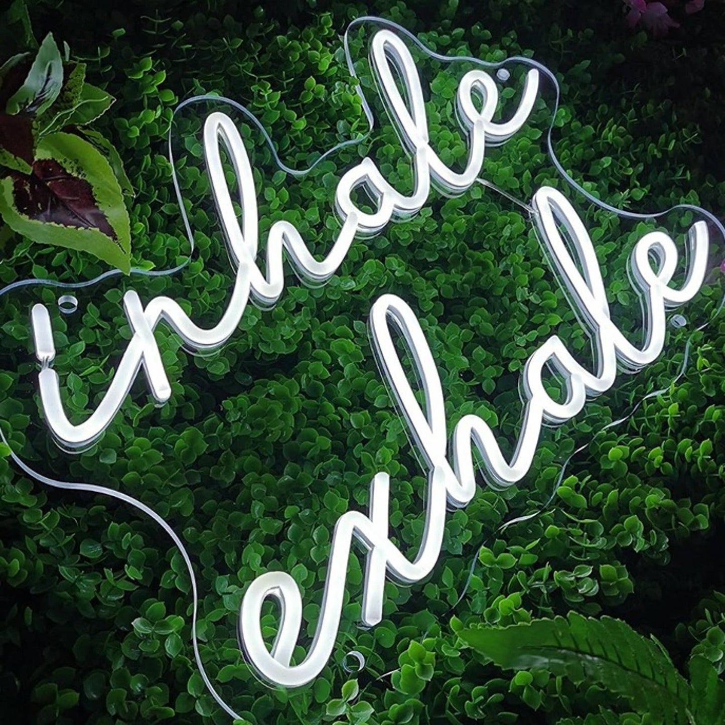 Simple Modern Bright White “Inhale / Exhale” LED Night Light Room Wall Decor