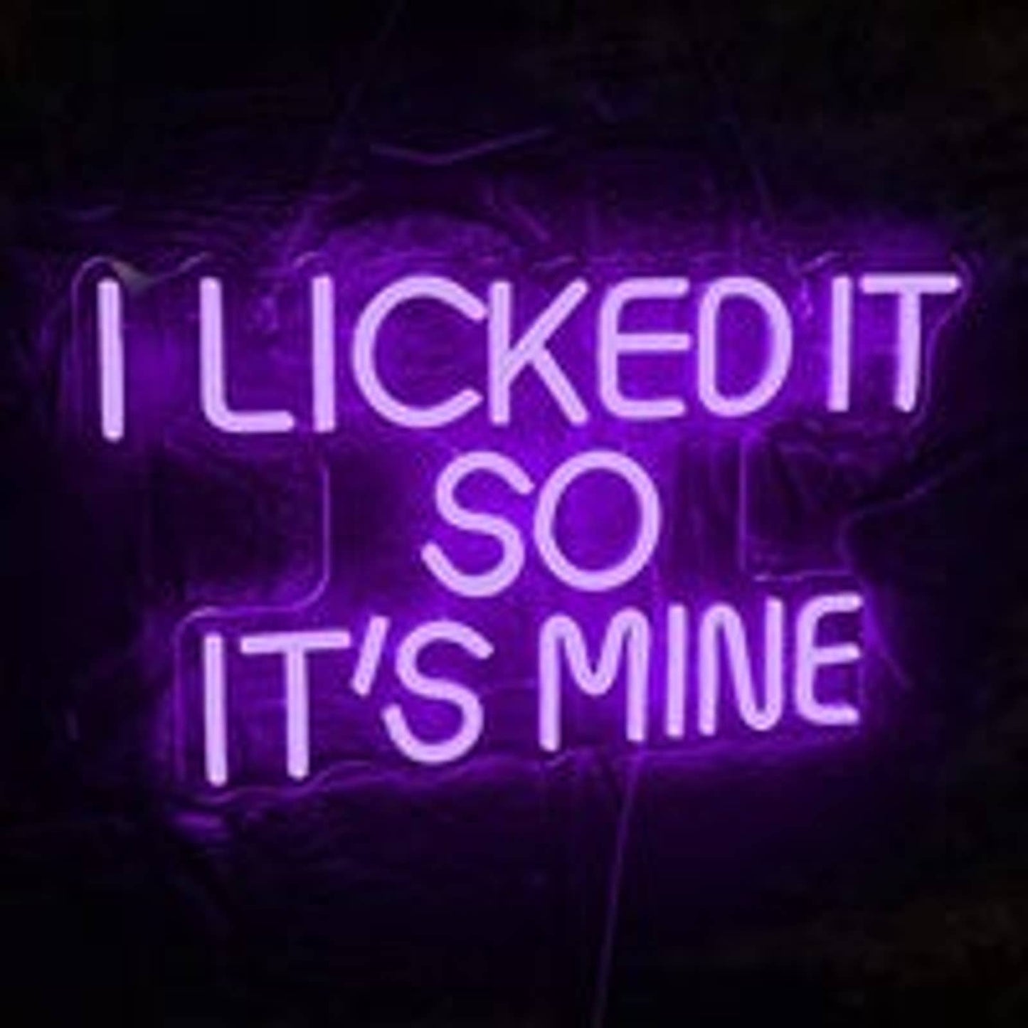 Funny Bright Purple I Licked It So It’s Mine LED Night Light Room Wall Decoratio