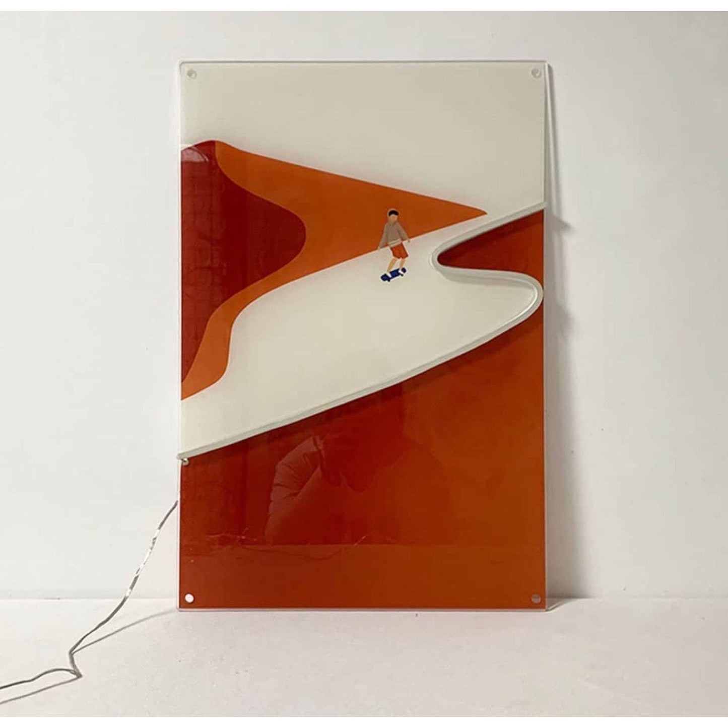 Bright Large Unique Mountain Boarding Skateboard LED Light Room Wall Art Decor