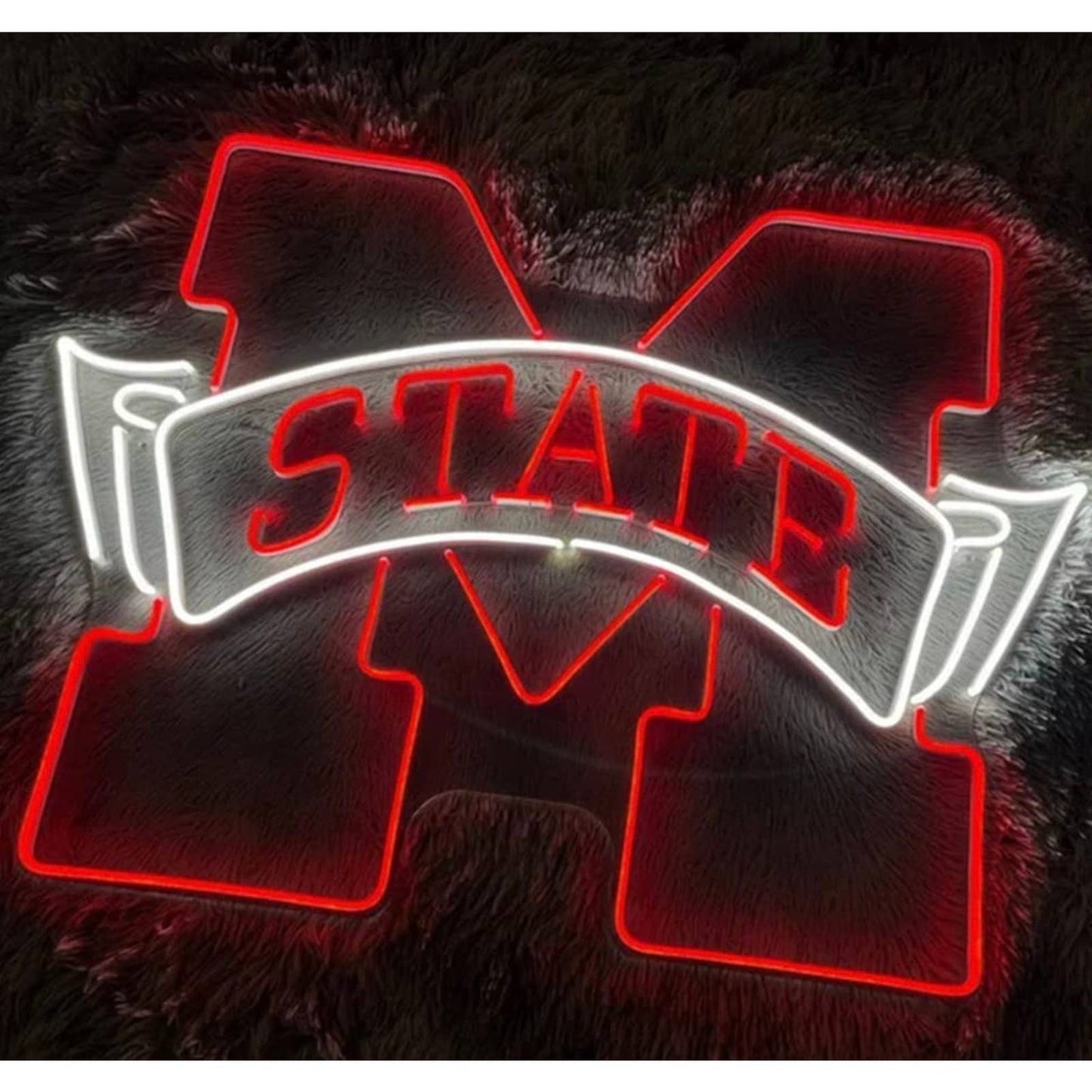 Bright M State Mississippi State University Bulldogs Football LED Light Sign
