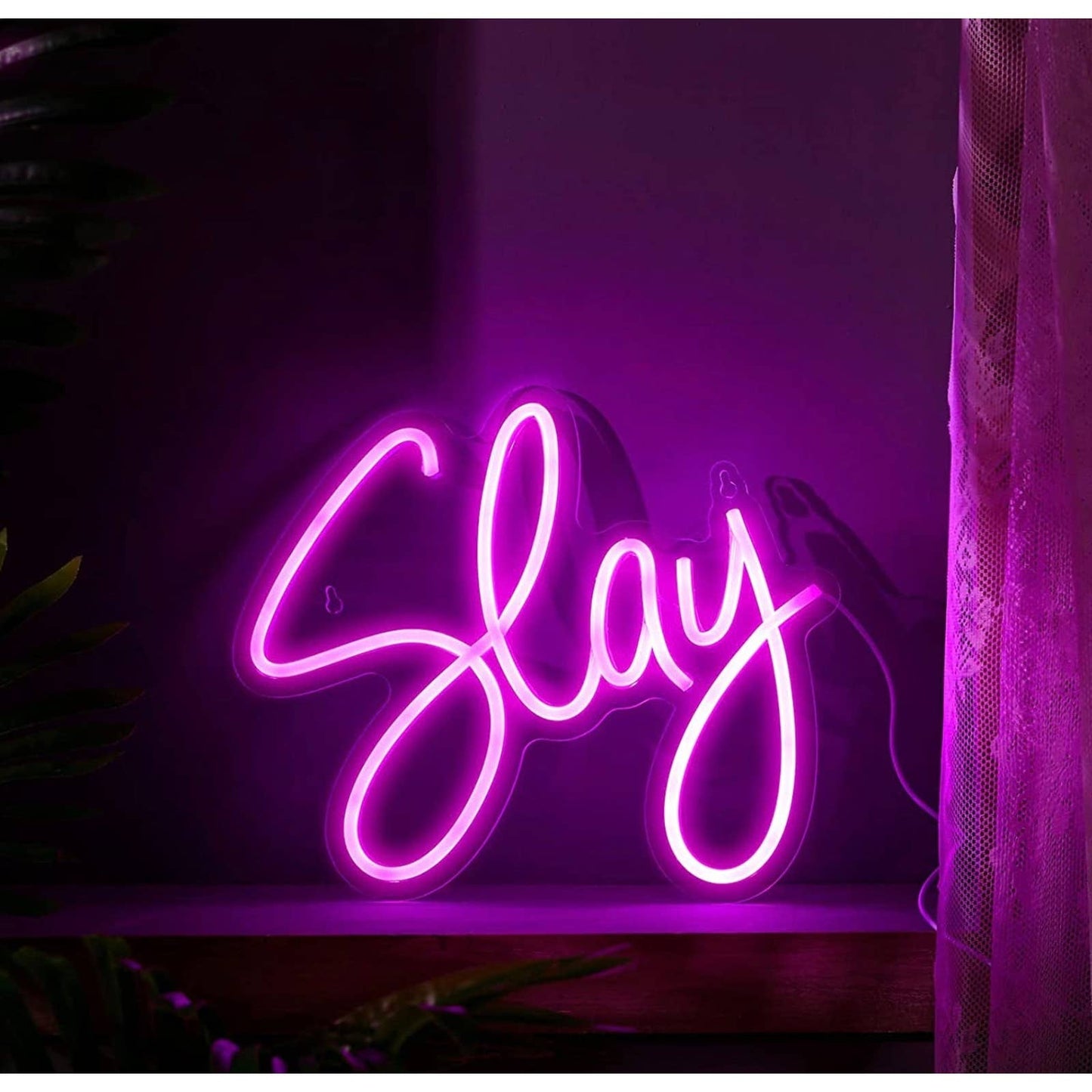 Lovely Bright Pink Slay LED Night Light Room Wall Decoration
