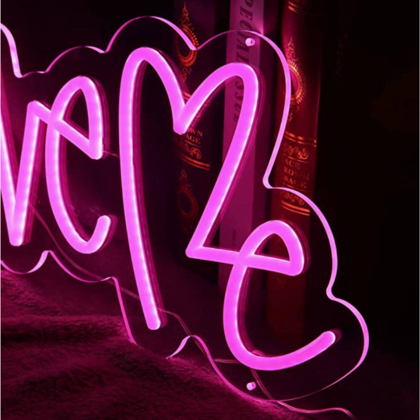 Romantic Bright Pink “Love Me” LED Night Light Sign Room Wall Decoration