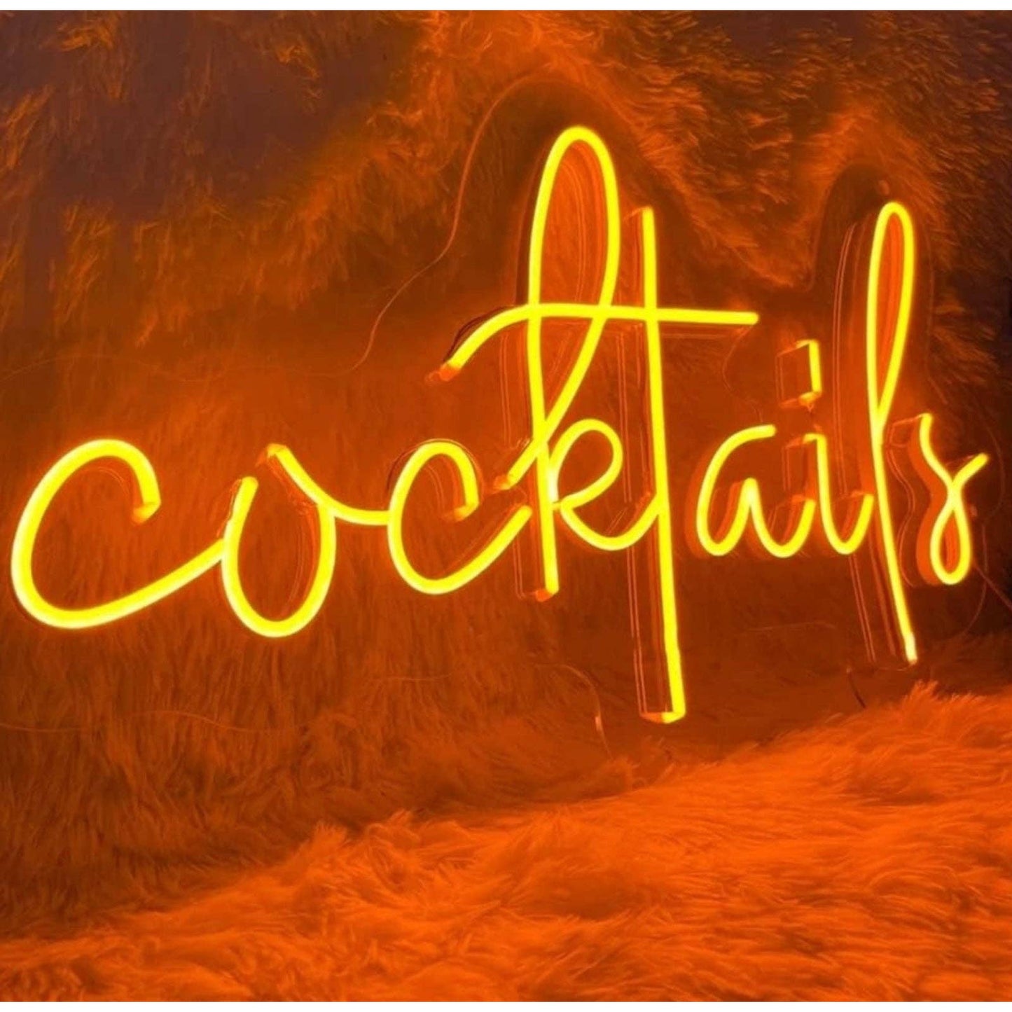 Warm Bright Warm Orange Cocktails Bar LED Night Light Room Wall Decoration
