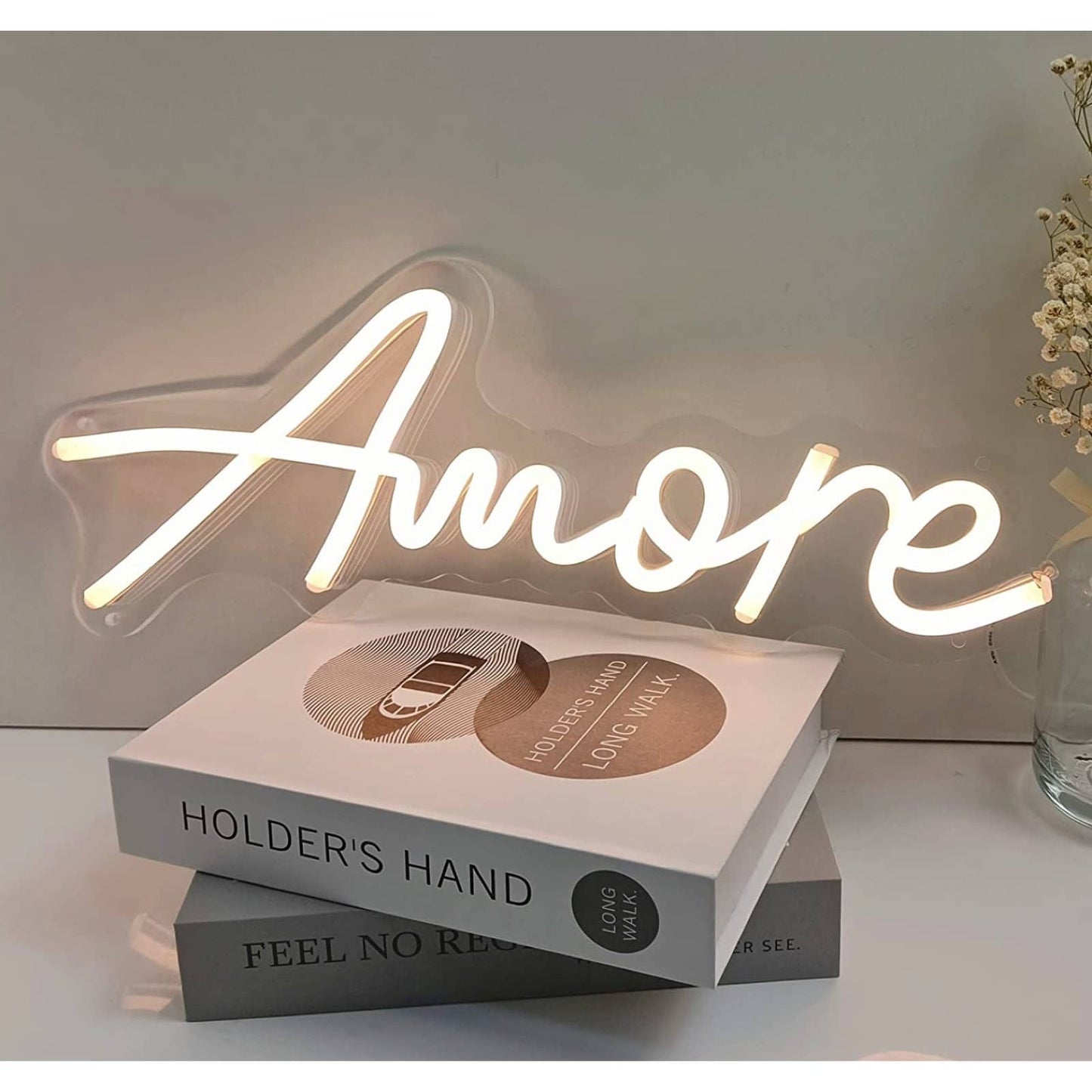 Lovely Bright Cool White “Amore” LED Love Night Light Room Wall Decoration
