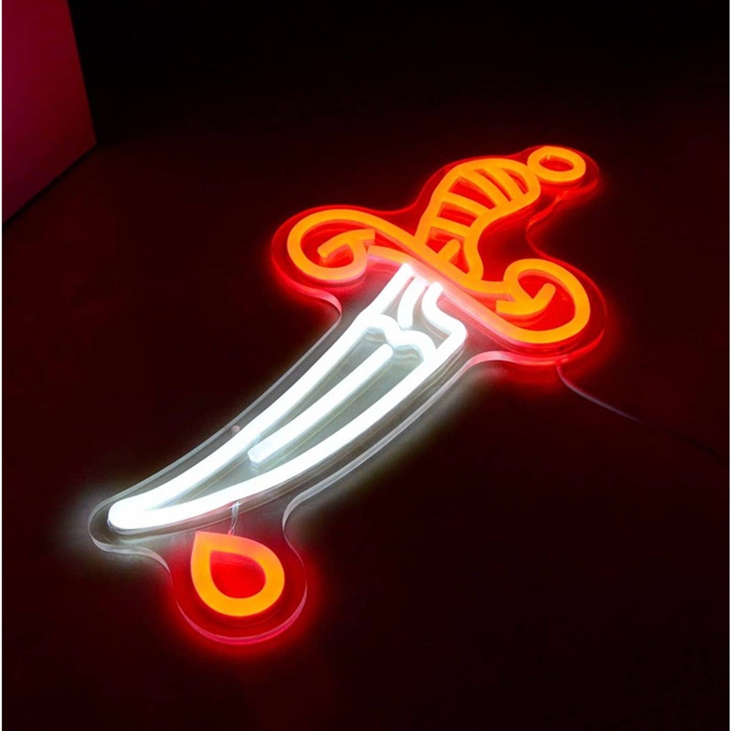Vivid Bright Sharp Dagger Knife LED Night Light Room Wall Decoration