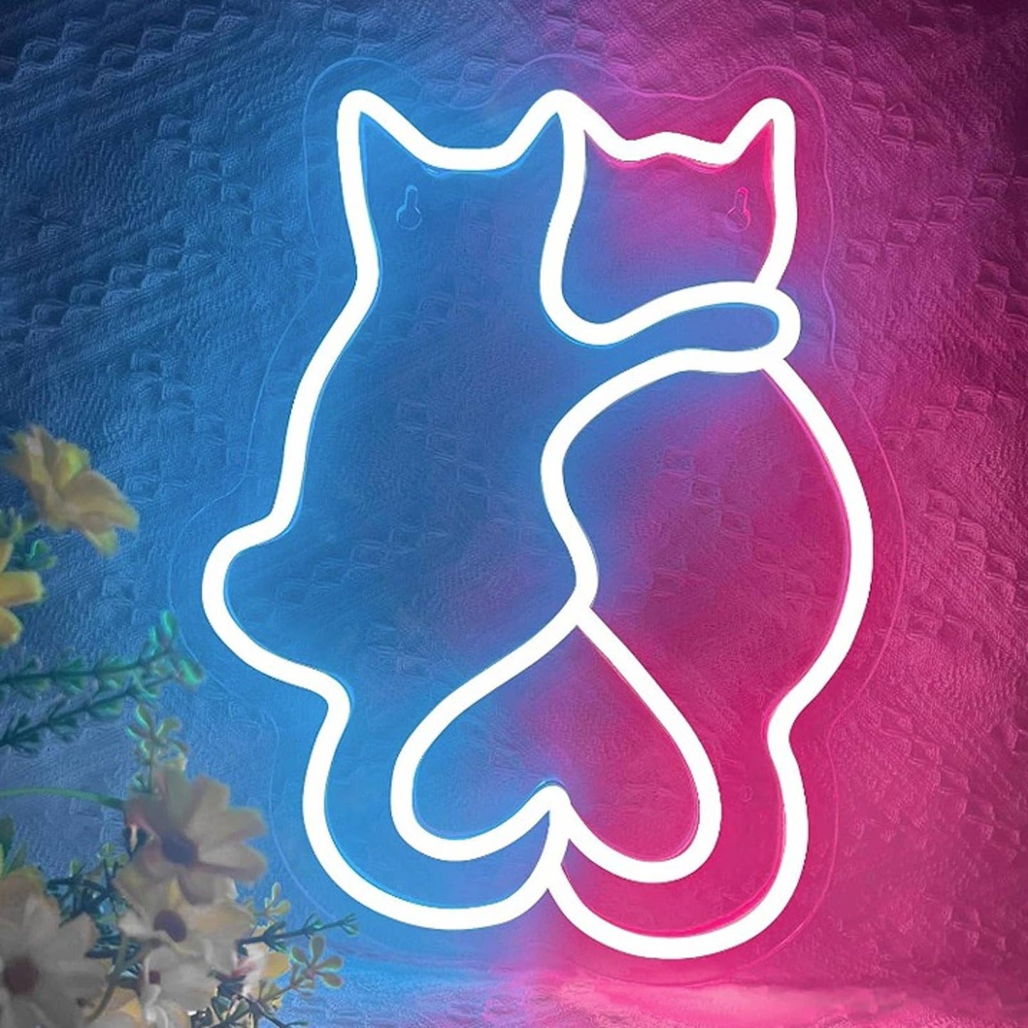 Adorable Bright Kitty Cat Pals LED Night Light Room Wall Decoration