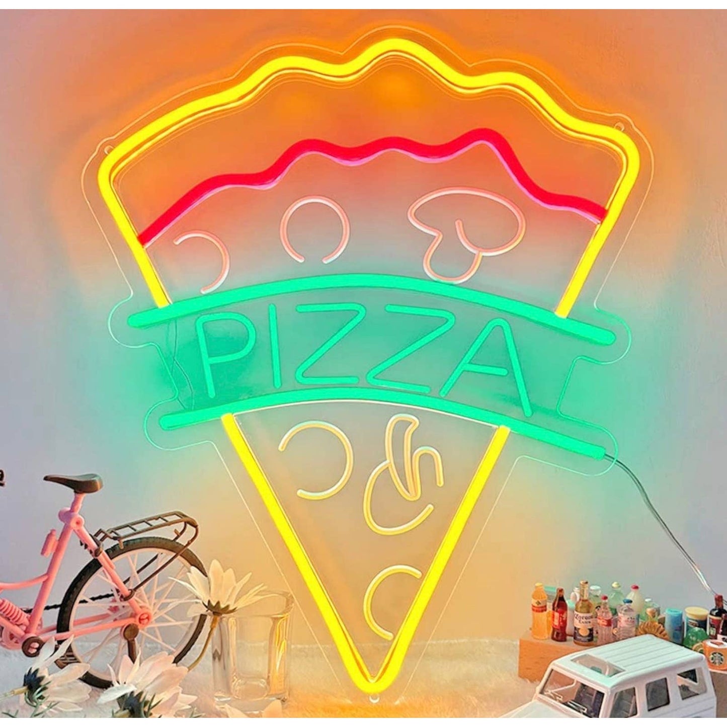 Fun Bright Tasty Pizza LED Night Light Business Restaurant Store Room Wall Decor