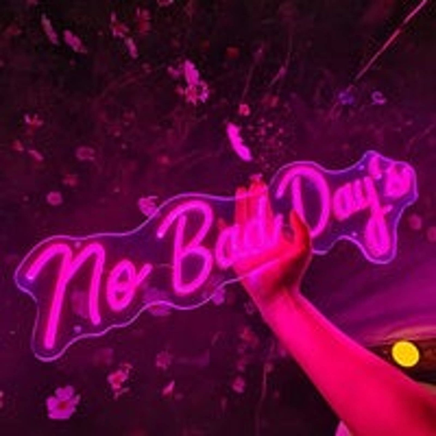 Lovely Bright Pink “No Bad Days” LED Night Light Room Wall Decoration