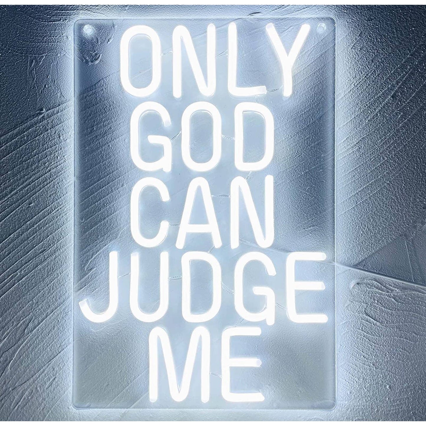Vivid Bright White “Only God Can Judge Me” LED Night Light Room Wall Decoration
