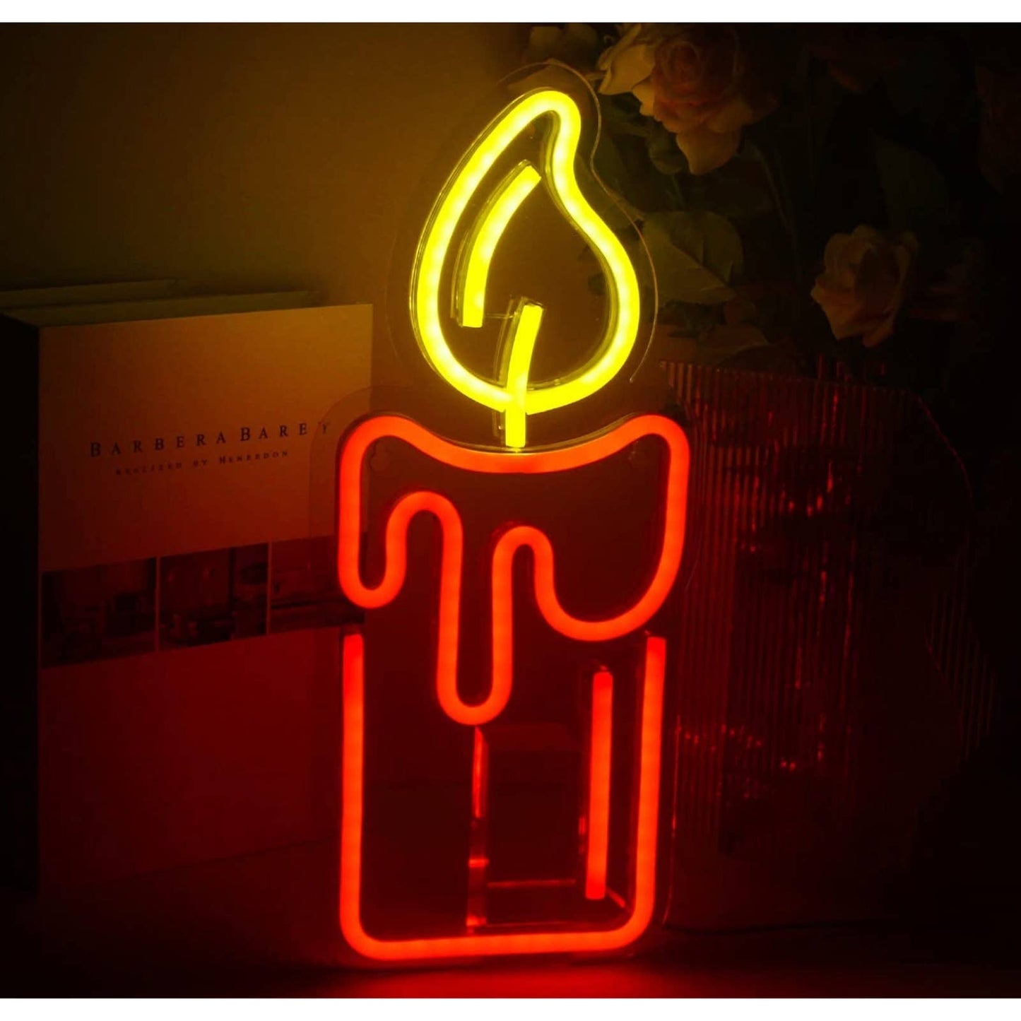 Lovely Bright Red / Yellow Christmas Candle Light LED Holiday Decoration