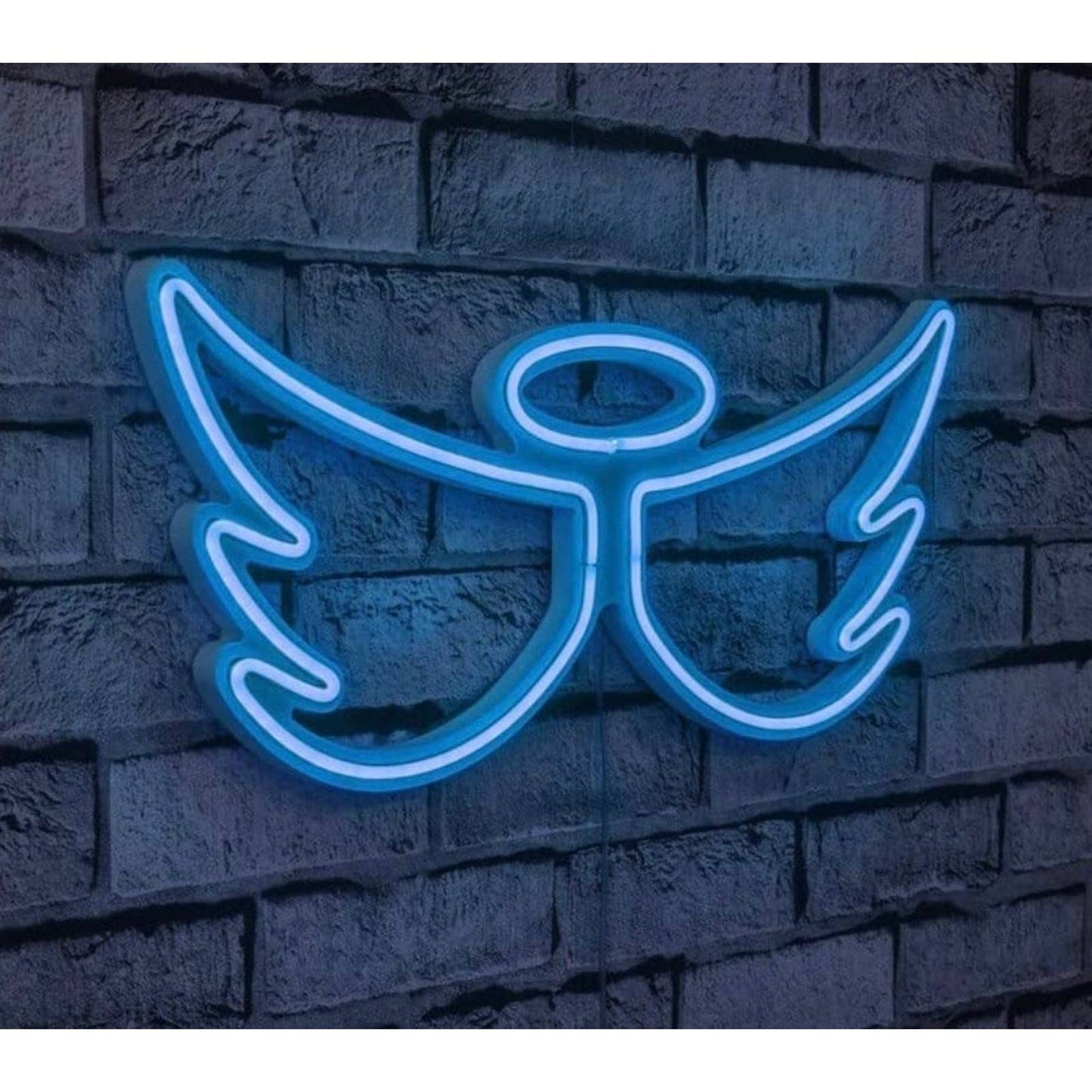 Lovely Bright Blue Angel LED Night Light Room Wall Decoration