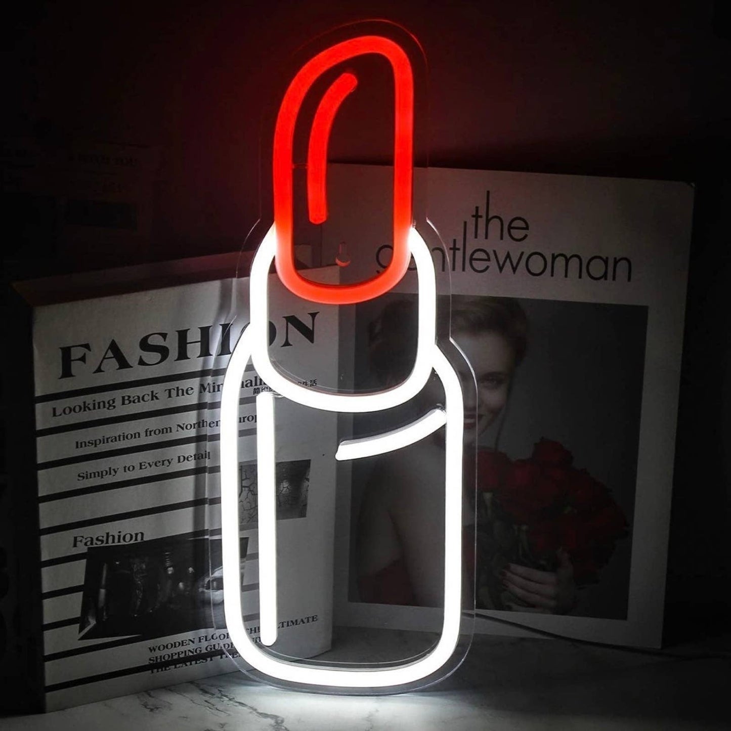 Lovely Bright Red Lipstick LED Night Light Room Wall Decoration