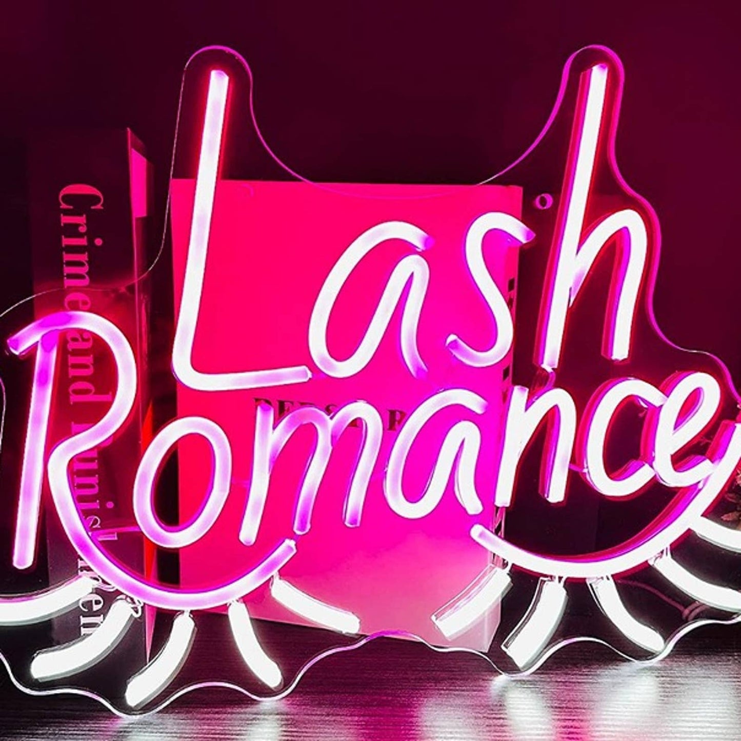 Lovely Vivid Bright “Lash Romance” LED Night Light Room Spa Salon Wall Decor