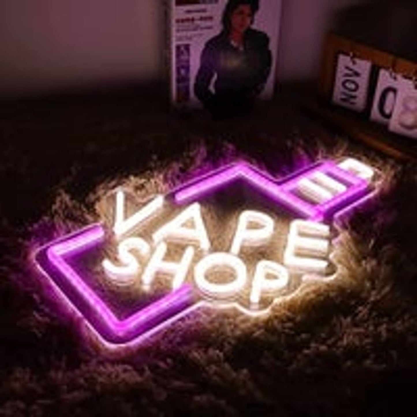 Vivid Bright Pink Vape Shop LED Night Light Room Wall Business Store Decoration