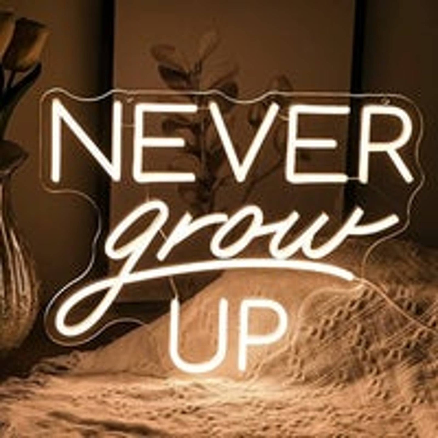 Vivid Bright Warm White Never Grow Up LED Night Light Room Wall Decoration