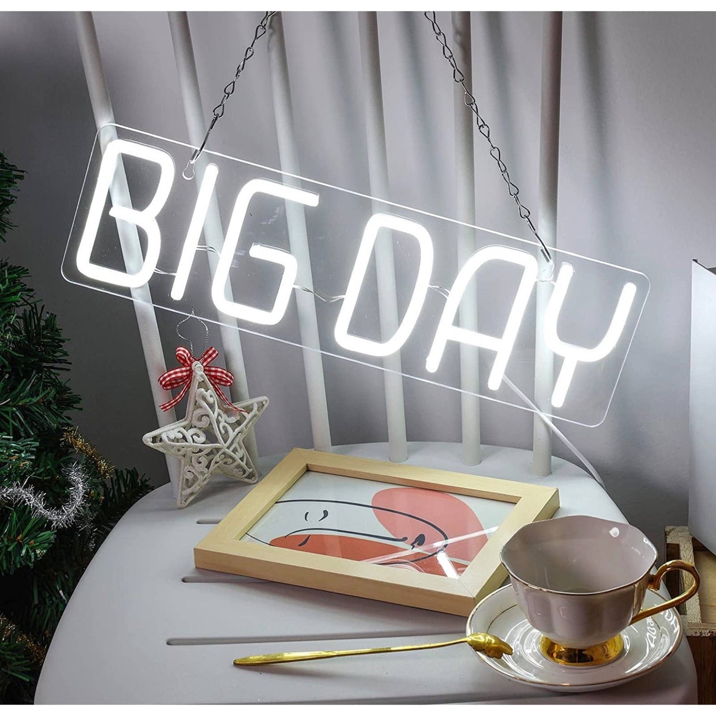 Lovely Bright “BIG DAY” LED Night Light Room Wall Celebration Decoration